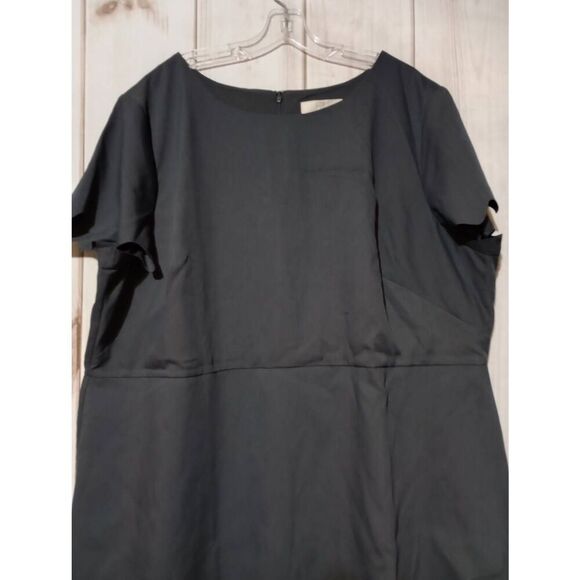 Loft Dress Ladies 26 Gray Short Sleeve Midi Office Siren Corpcore - Picture 3 of 9